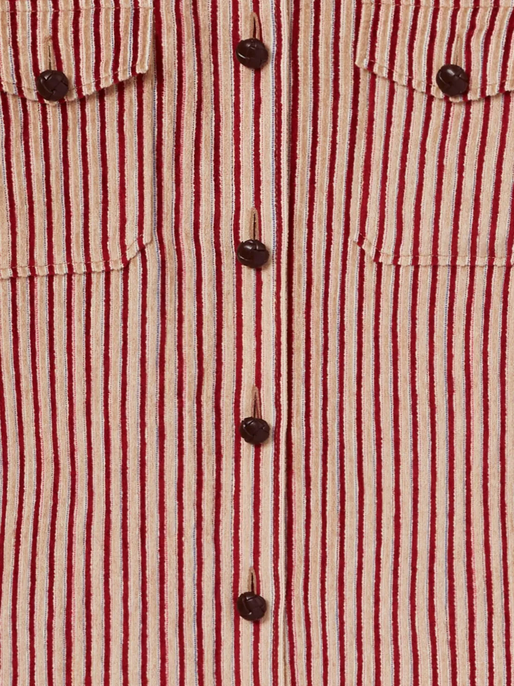 La DoubleJ striped button-fastening shirt Beige