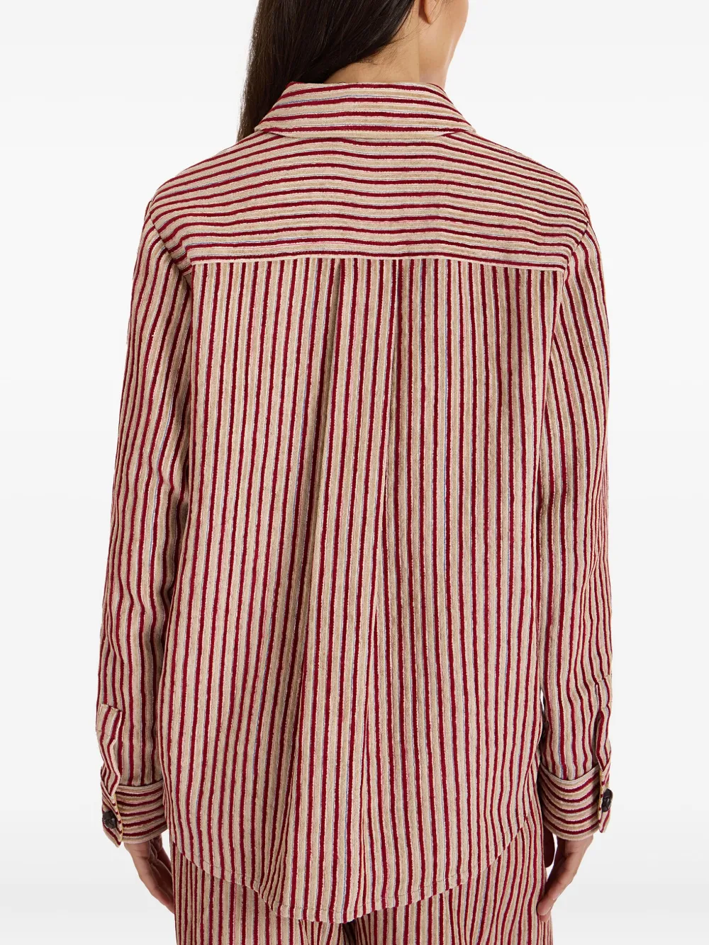 La DoubleJ striped button-fastening shirt Beige
