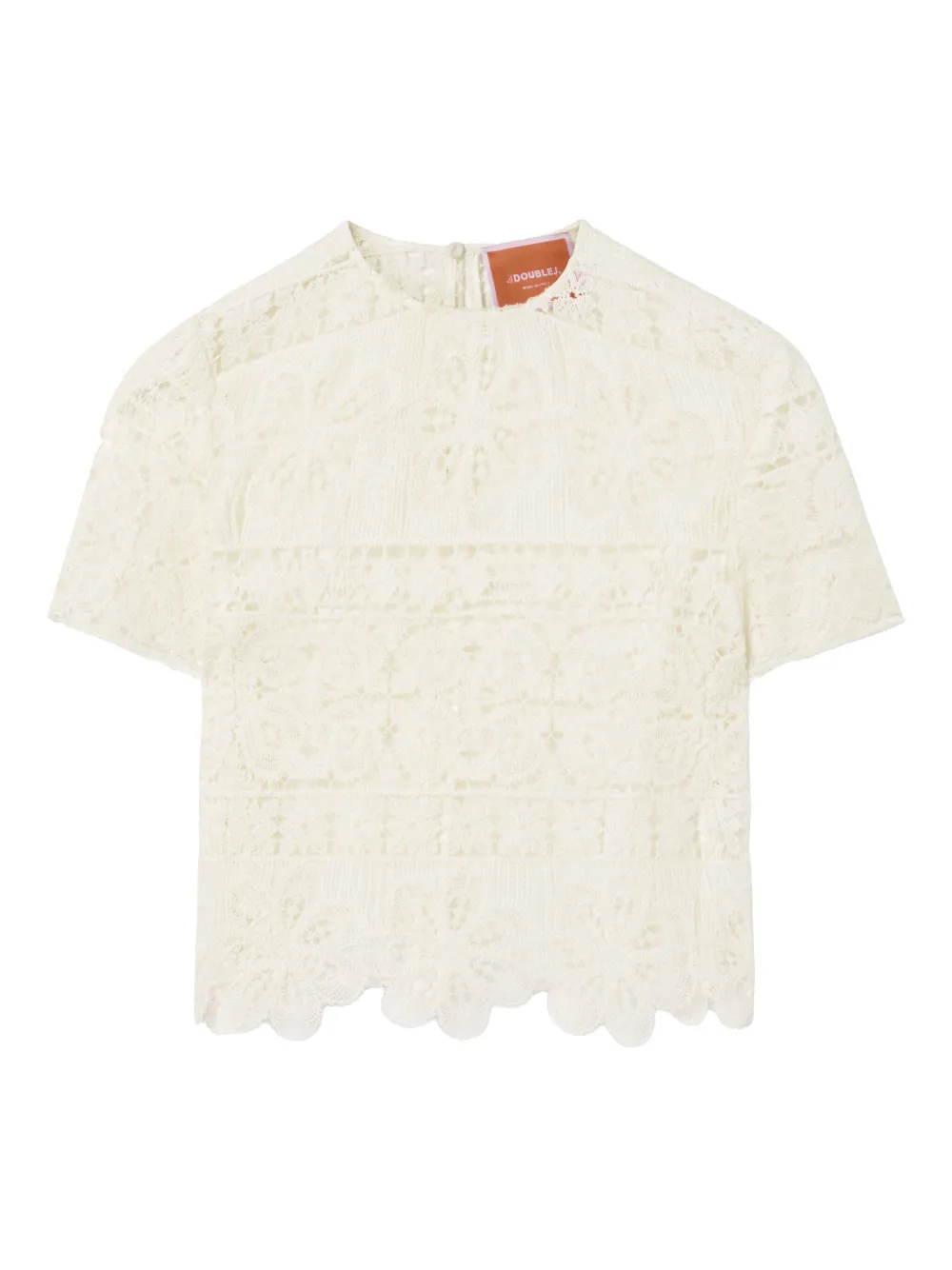 Aria lace-embroidered cropped top