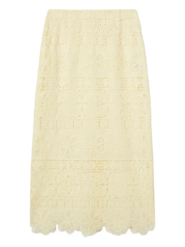 La DoubleJ Lacey Pencil Skirt in Yellow
