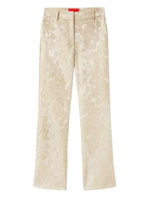 La DoubleJ pantalones acampanados con motivo floral en jacquard