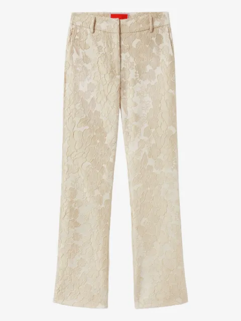 La DoubleJ floral-jacquard trousers