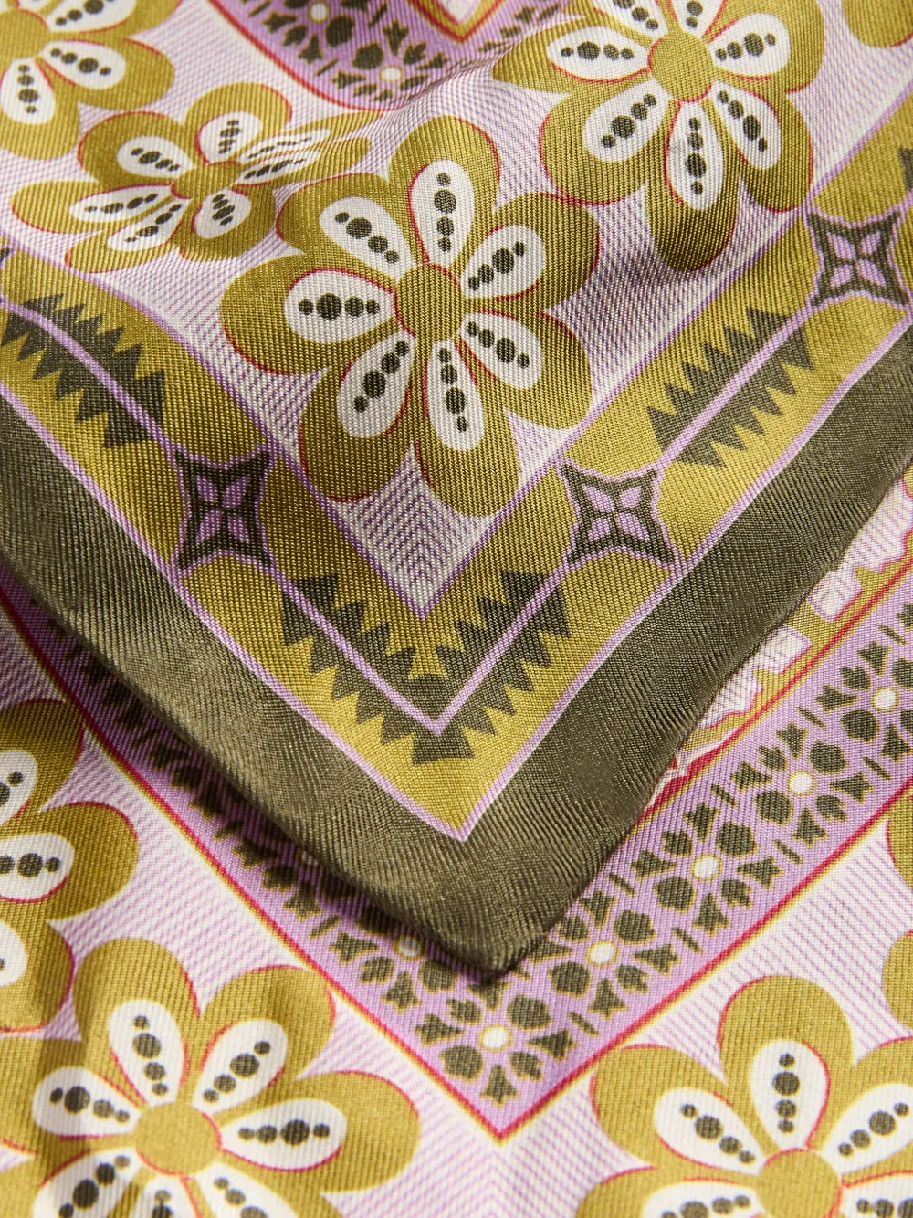 La DoubleJ floral-print silk scarf Beige