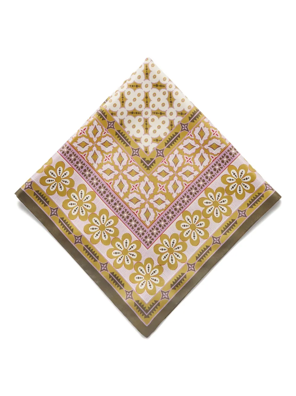 La DoubleJ floral-print silk scarf Beige