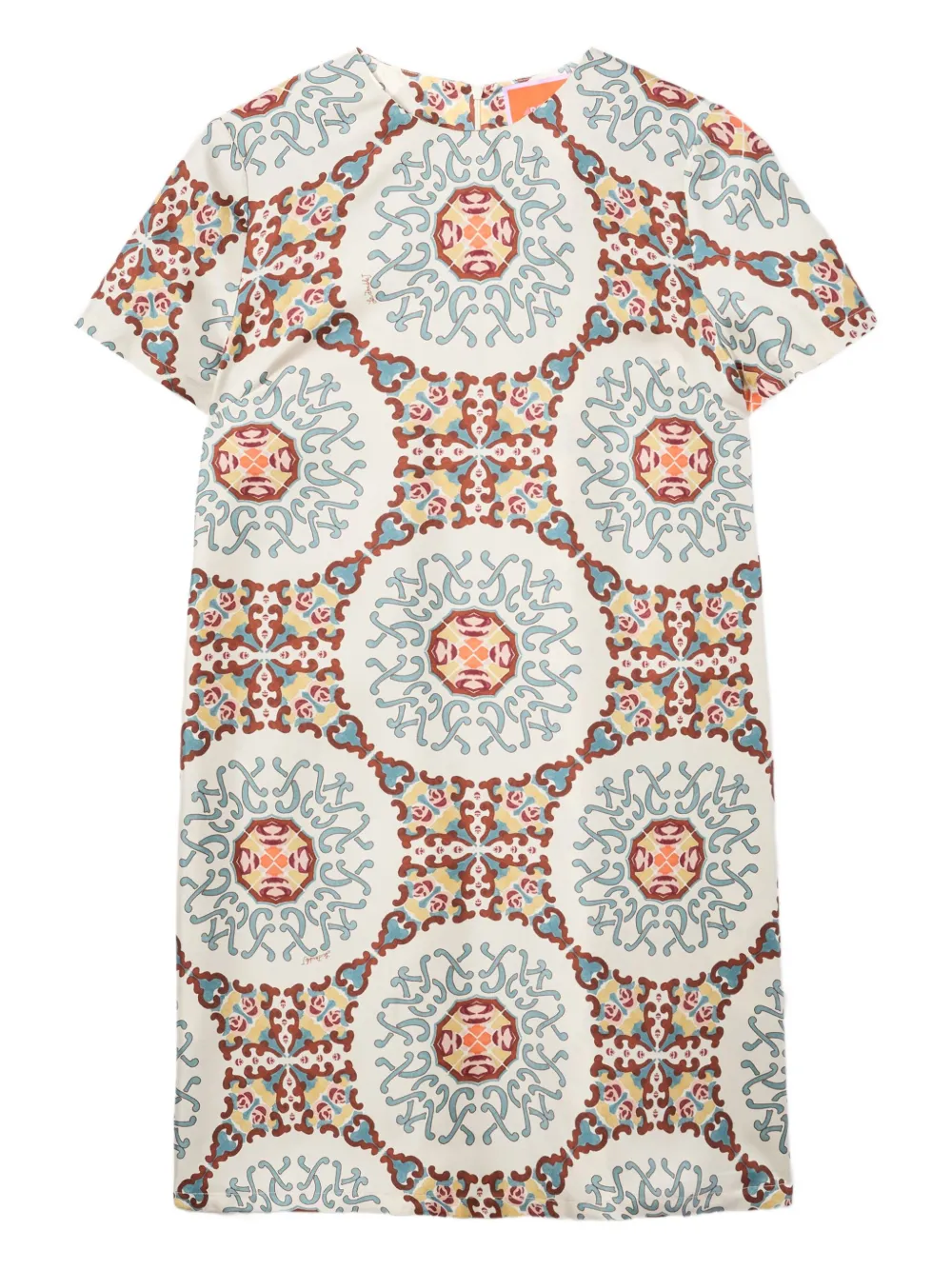 La DoubleJ swing printed silk dress Wit