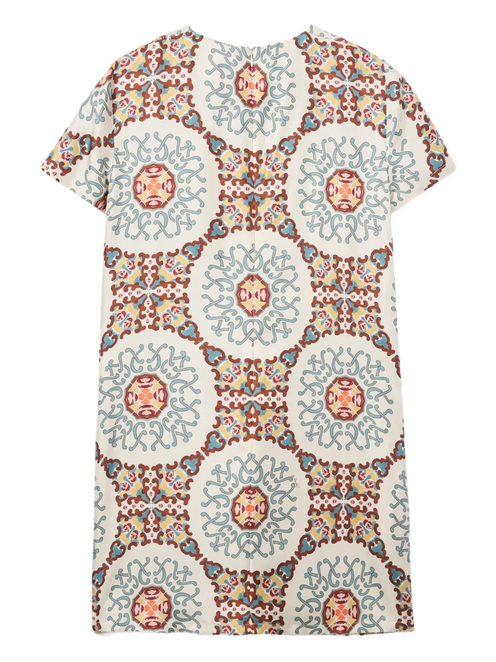 La DoubleJ swing printed silk dress Wit