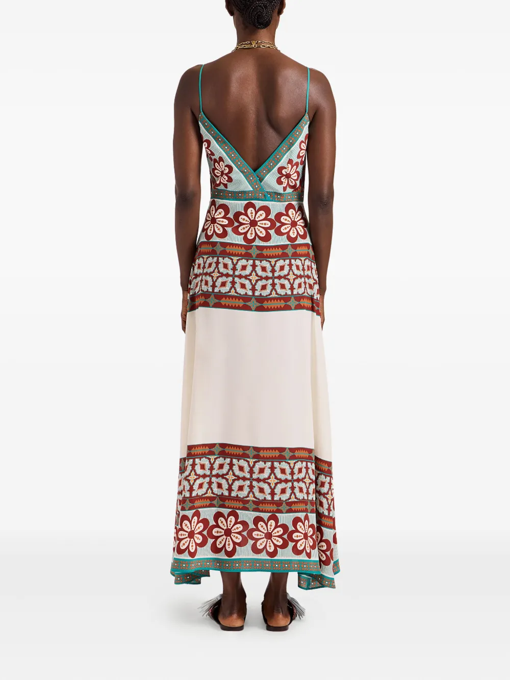 La DoubleJ Turn Around floral-print maxi dress Beige