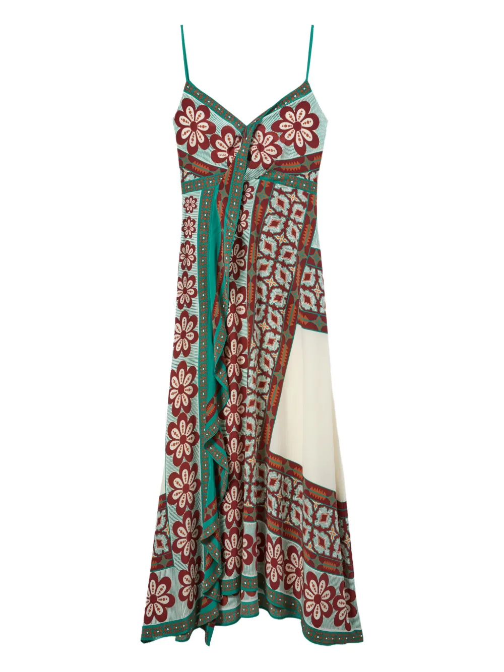 La DoubleJ Turn Around floral-print maxi dress Beige