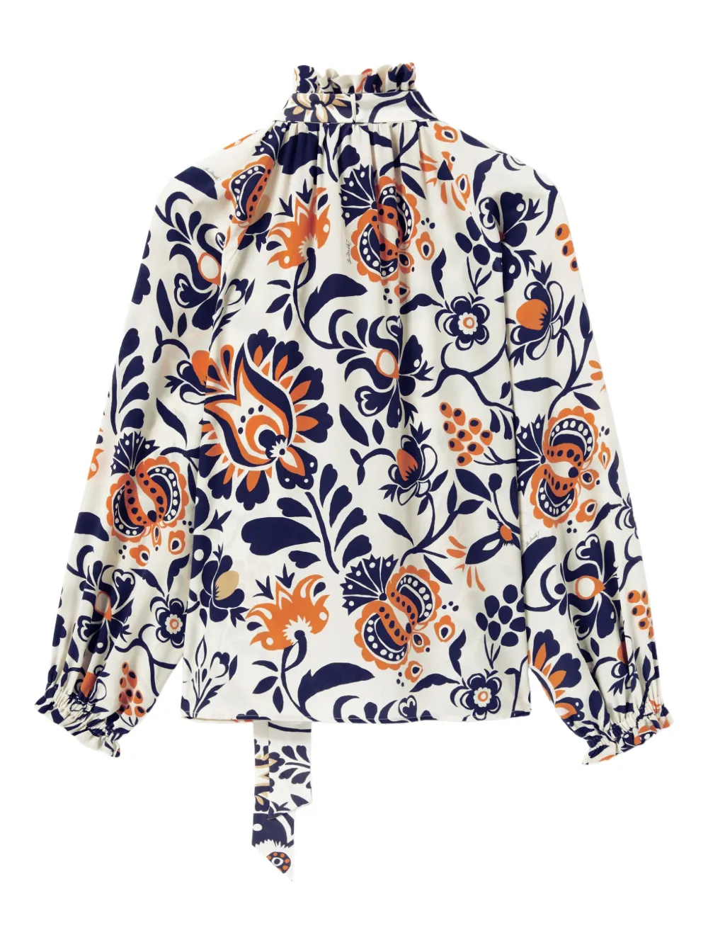 La DoubleJ Cerere ruffled high-neck blouse Wit