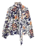 La DoubleJ Cerere ruffled high-neck blouse - White