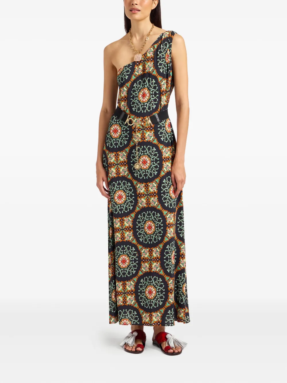 La DoubleJ Clingy Roy one-shoulder maxi dress Zwart