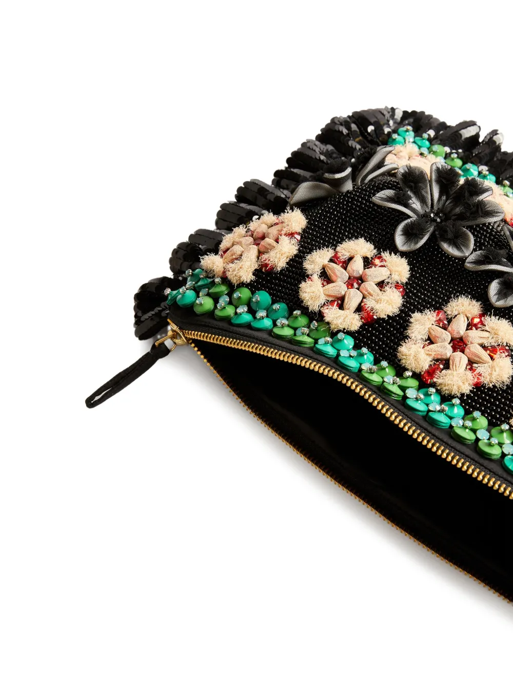 La DoubleJ Geborduurde clutch Zwart