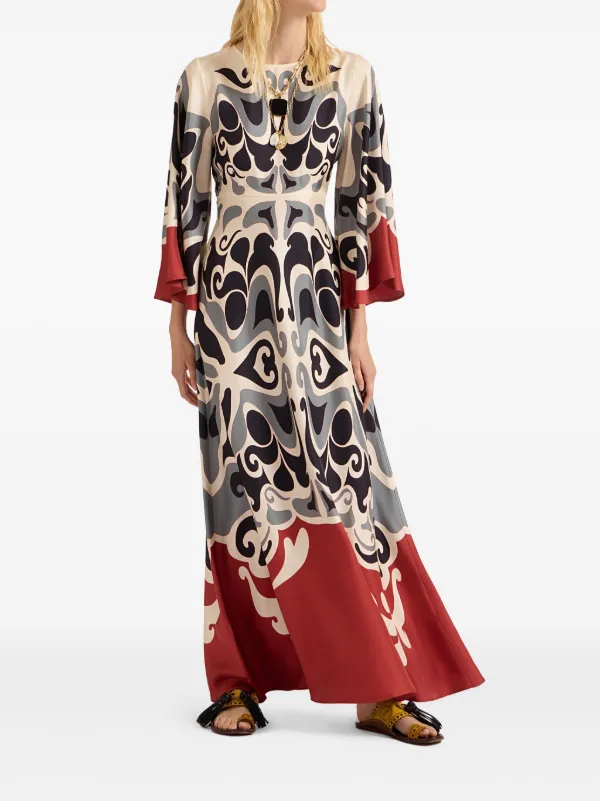 La DoubleJ Sorella bell-sleeve Maxi Dress | Black | FARFETCH