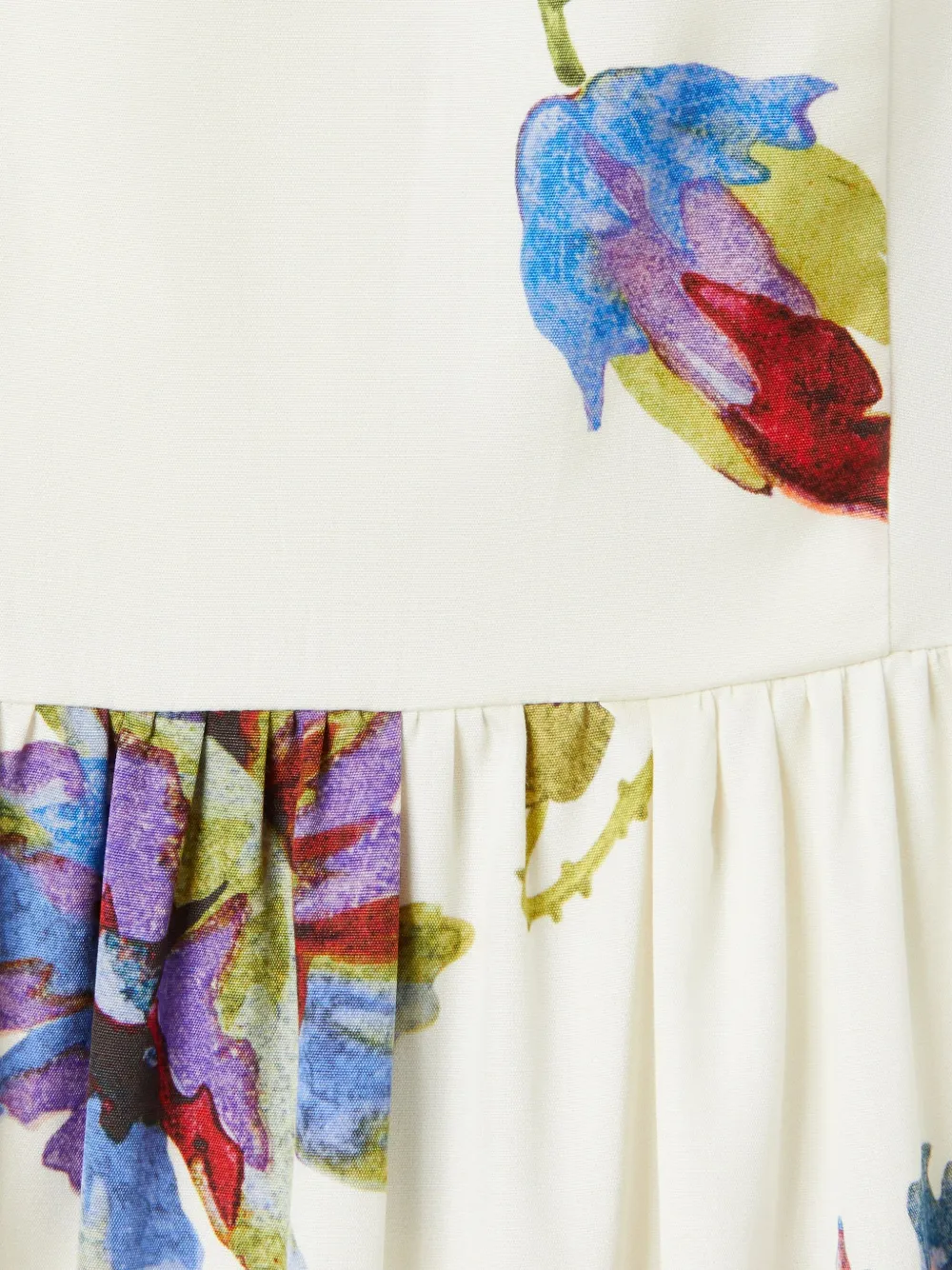 La DoubleJ Big mouwloze gelaagde jurk met bloemen Wit