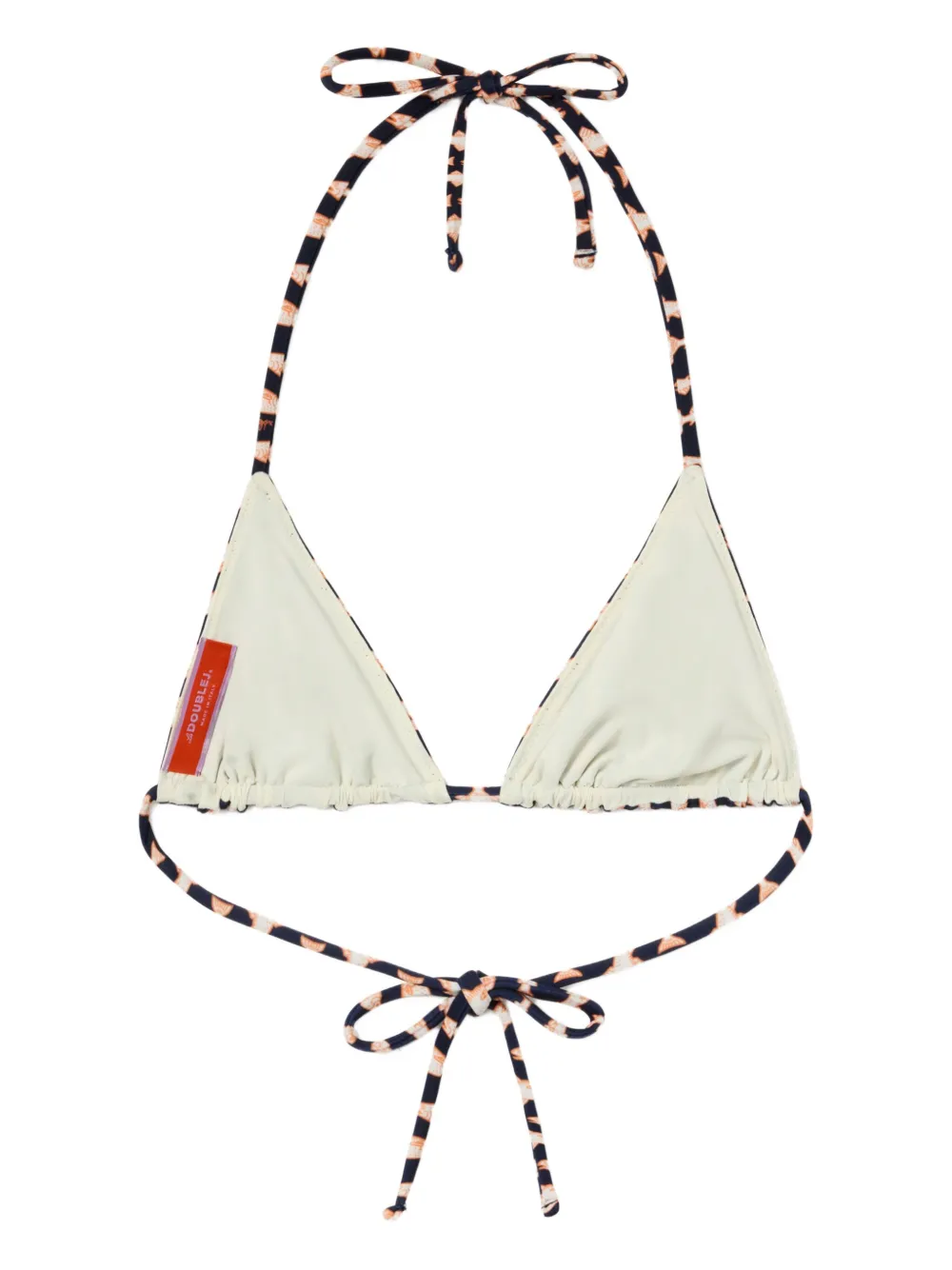 La DoubleJ Triangel bikinitop met vissenprint Blauw