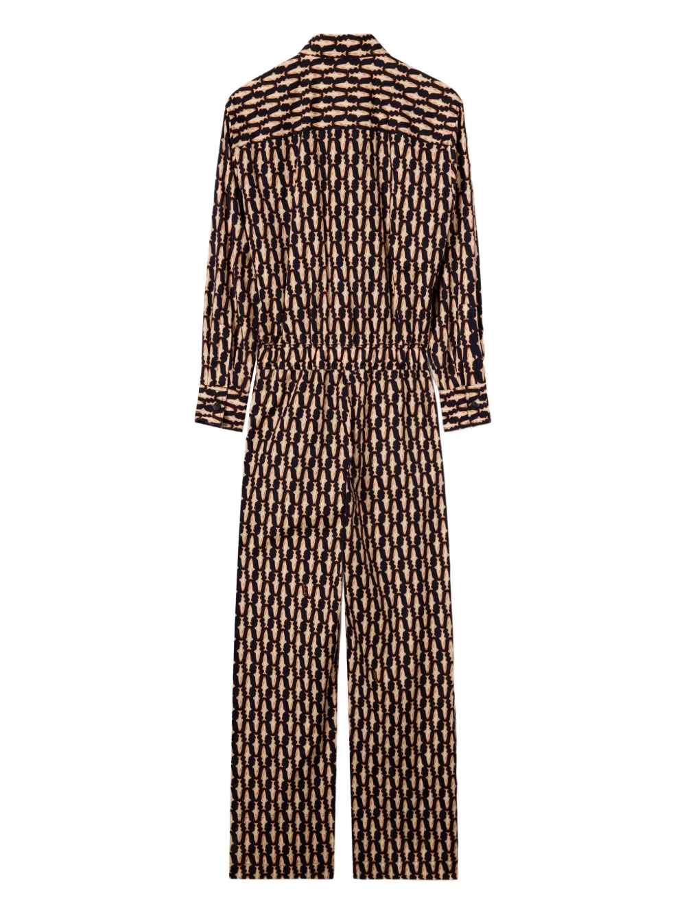 La DoubleJ Jumpsuit met kraag en print Blauw
