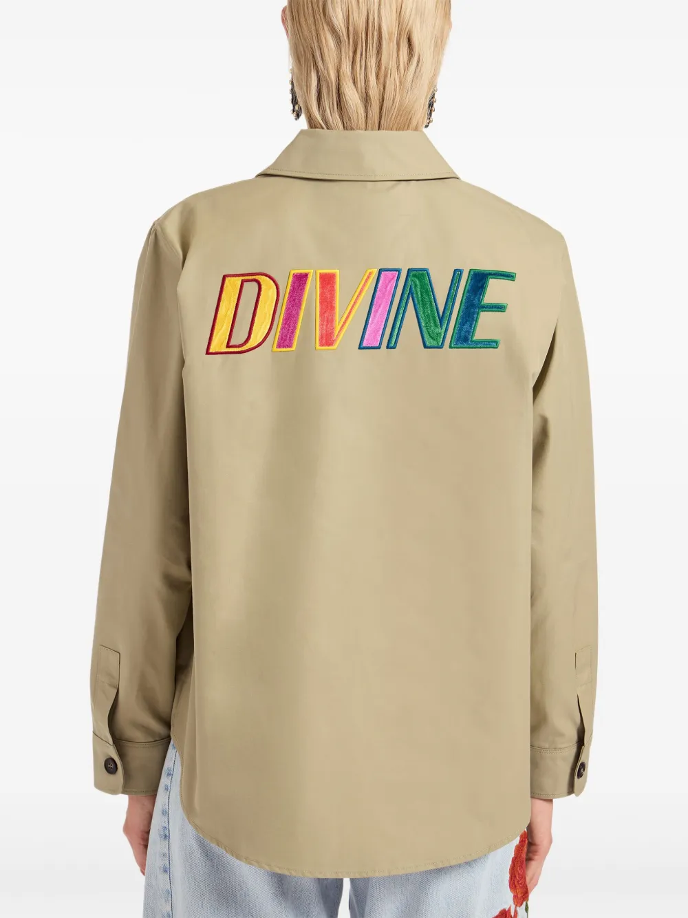 La DoubleJ embroidered cotton jacket Groen