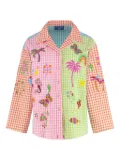 SUSANNA BLU Gardenia checked embroidered shirt - Orange