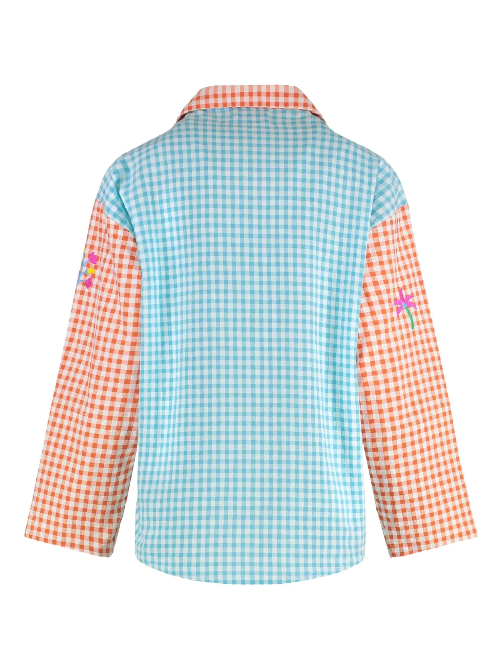 SUSANNA BLU Gardenia checked embroidered shirt - Oranje