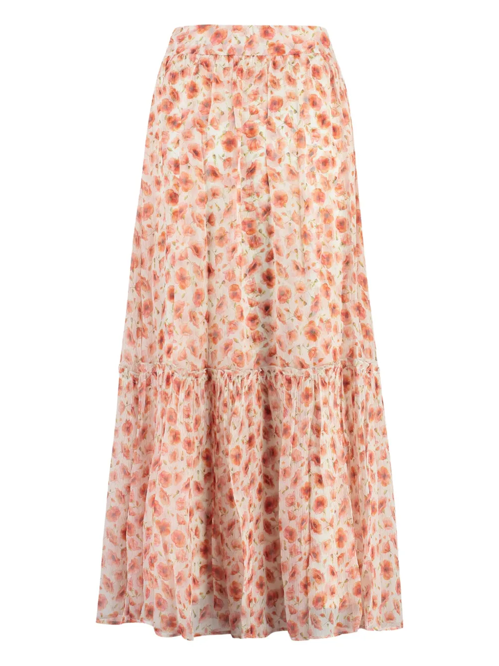 ZAMATTIO floral-print tiered maxi skirt - Oranje