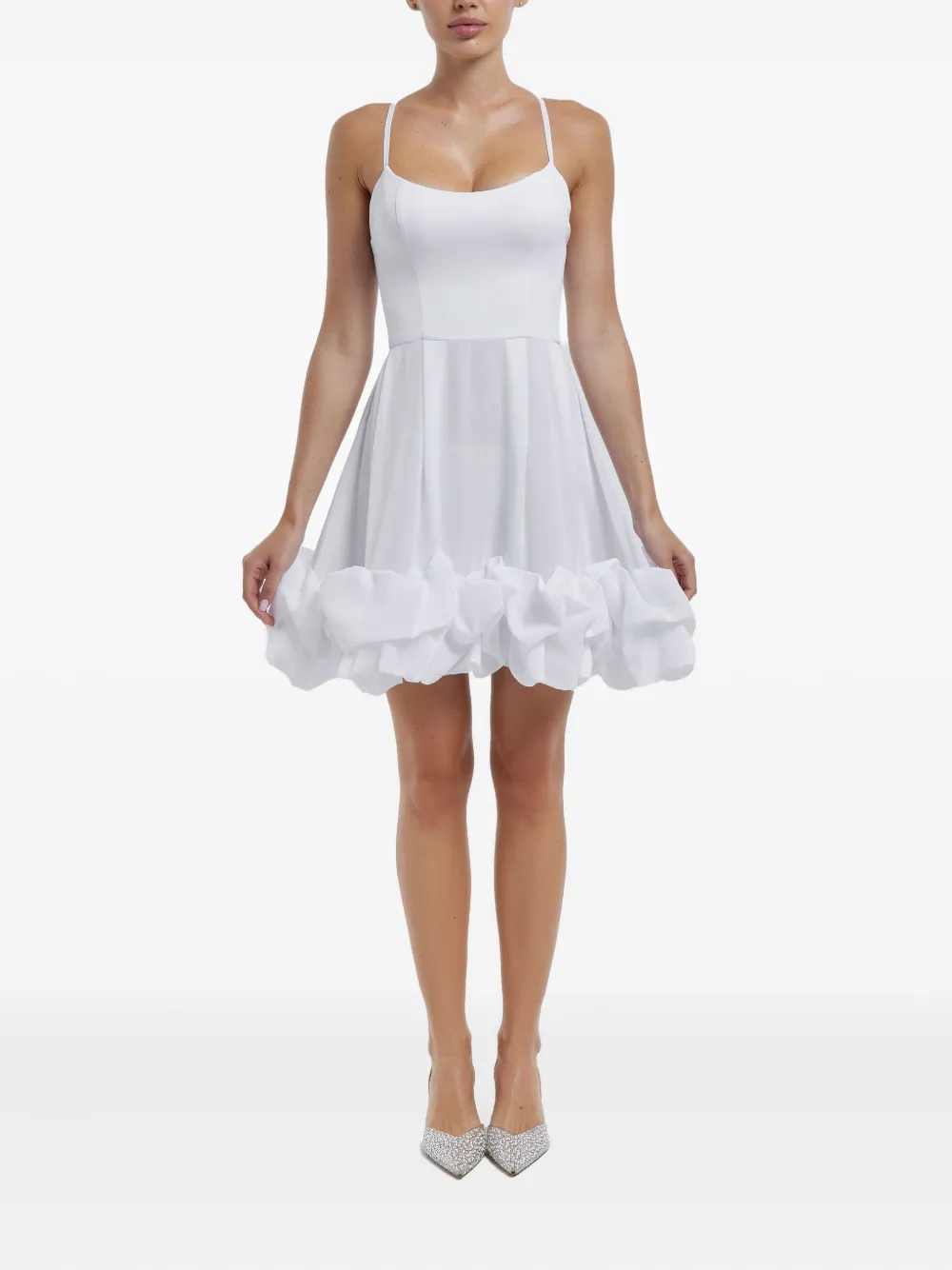 POST MERIDIEM Bustier mini-jurk met open rug - Wit