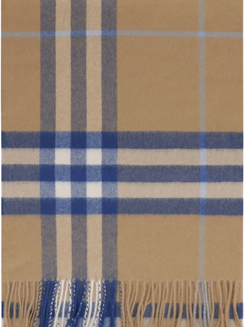 Burberry Geruite sjaal met franje Beige