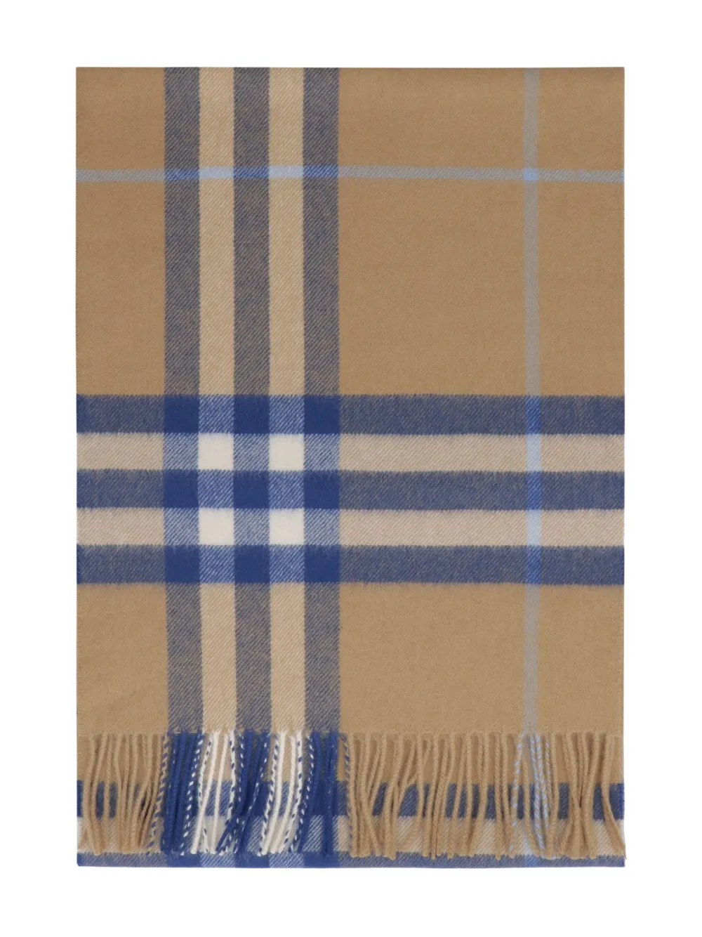 Burberry Geruite sjaal met franje Beige