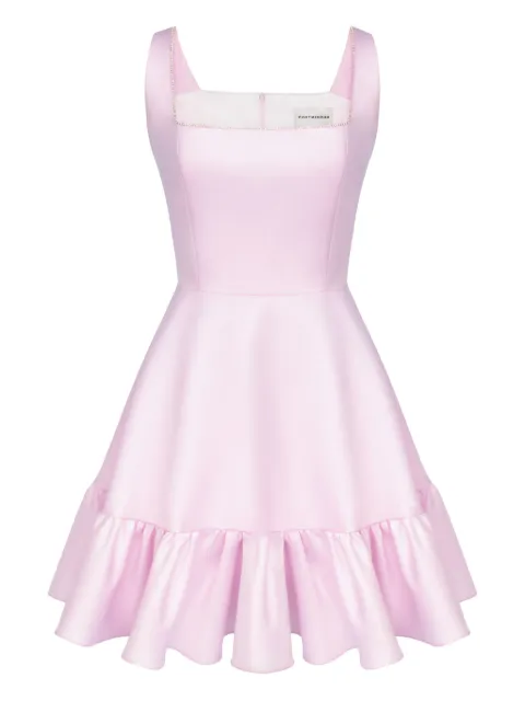 POST MERIDIEM Midikleid mit Rüschensaum