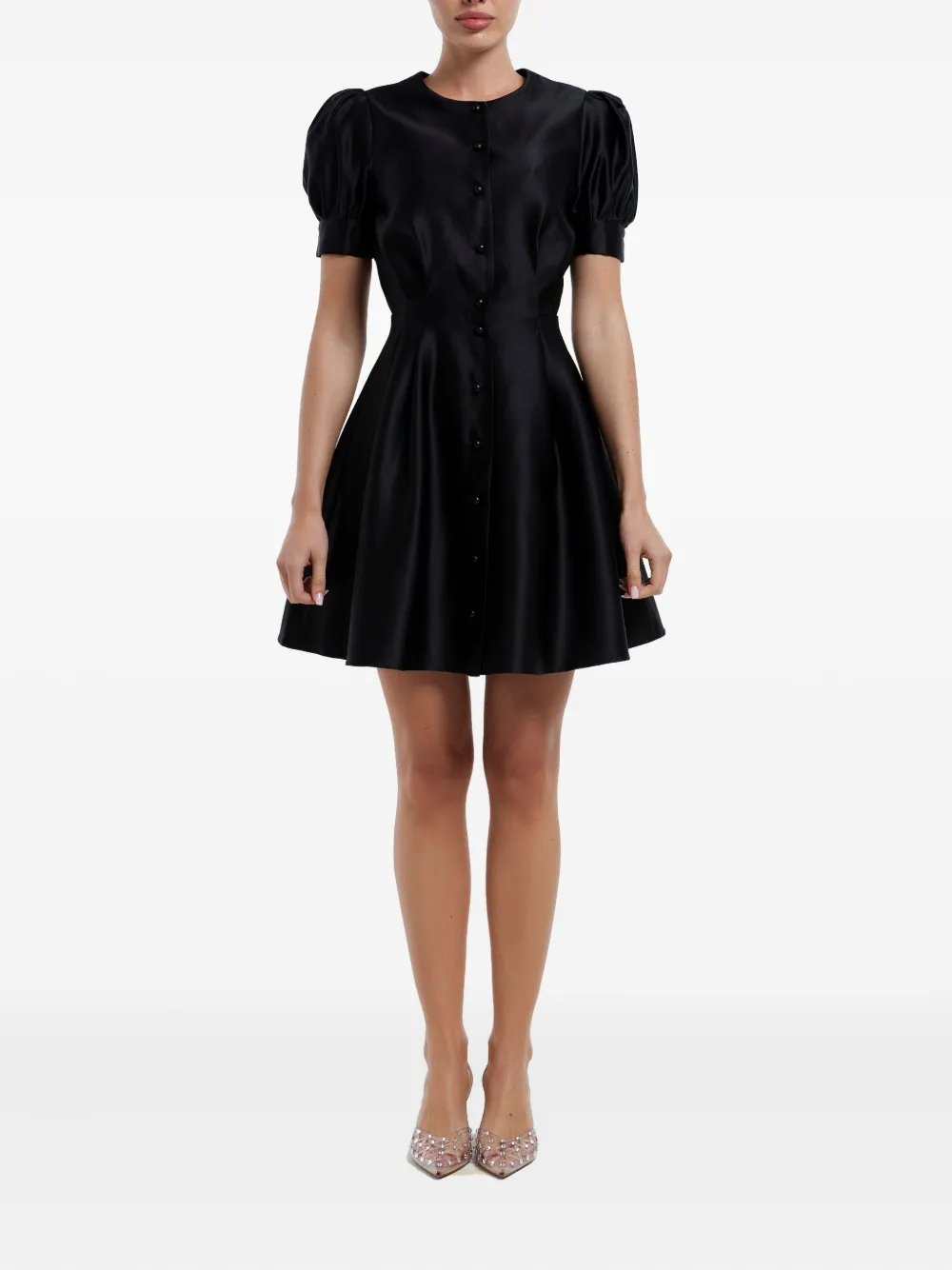 POST MERIDIEM Mini-jurk met knopen - Zwart