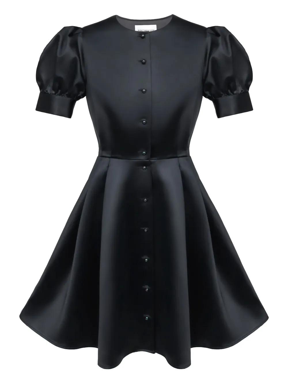 POST MERIDIEM vestido corto con botones | negro | Image 1