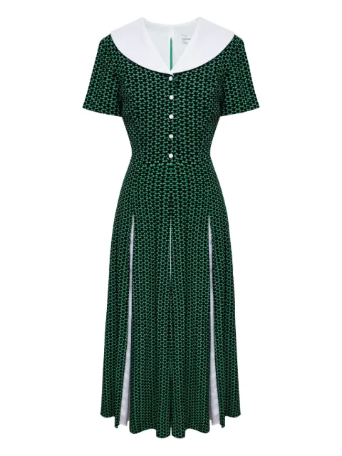 POST MERIDIEM vestido midi con cuello en contraste
