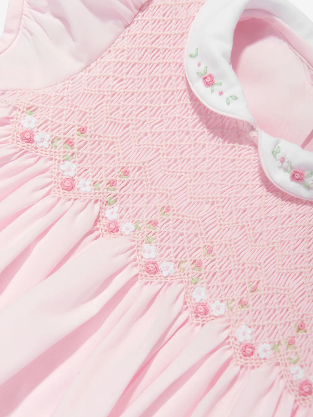 Sarah Louise Jurk met geborduurde bloemen Roze