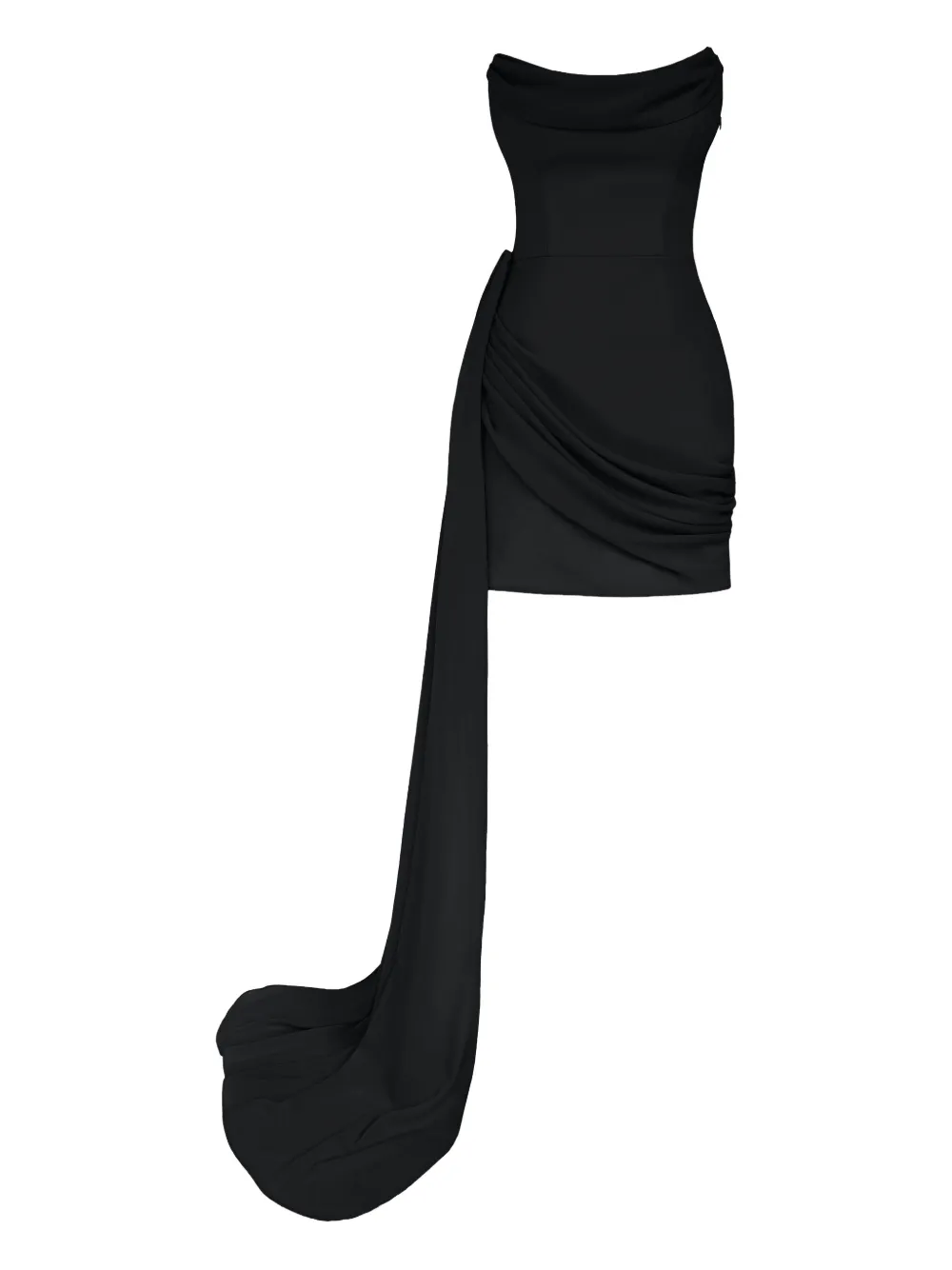 Post Meridiem Corset Chiffon-train Mini Dress