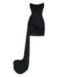 POST MERIDIEM corset chiffon-train mini dress - Black