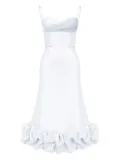POST MERIDIEM draped-bodice flounced bustier dress - White