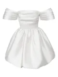 POST MERIDIEM draped-bodice duffy-skirt mini dress - White
