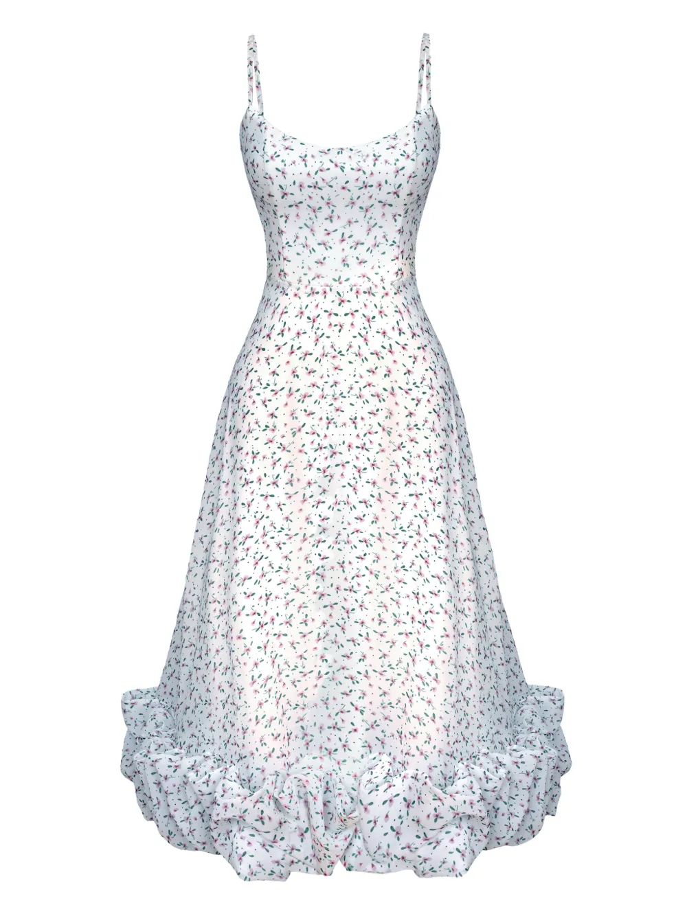 POST MERIDIEM robe mi-longue à fleurs | blanc | Image 1