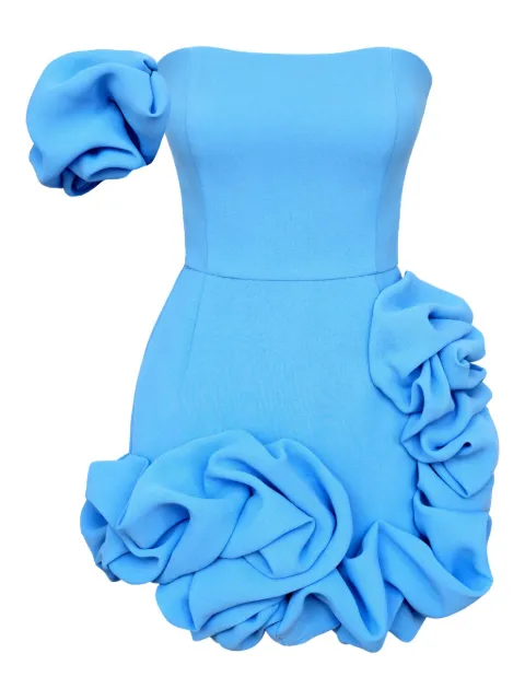 POST MERIDIEM flounced one-shoulder bustier mini dress