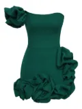 POST MERIDIEM flounced one-shoulder bustier mini dress - Green