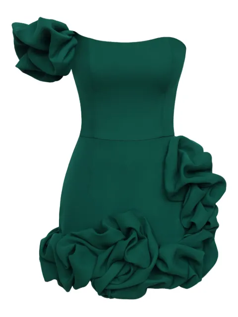 POST MERIDIEM flounced one-shoulder bustier mini dress
