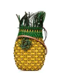 Loewe Pre-Owned 2020 Paula's Ibiza Woven Calfskin Fringe Pineapple bucket bag - Green