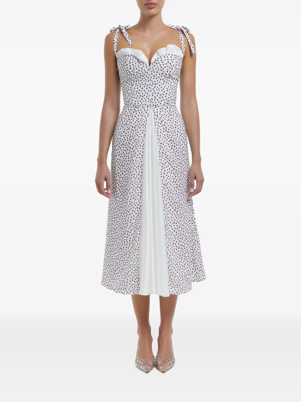 POST MERIDIEM Flowy Slit midi-jurk - Wit