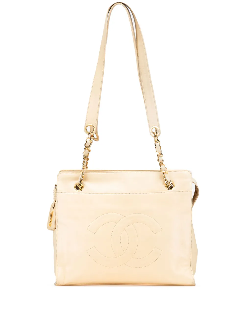CHANEL Pre-Owned 1996-1997 CC Lambskin Chain tote bag - ブラウン CHANEL Pre-Owned 1996-1997 CC Lambskin Chain tote bag - ブラウン