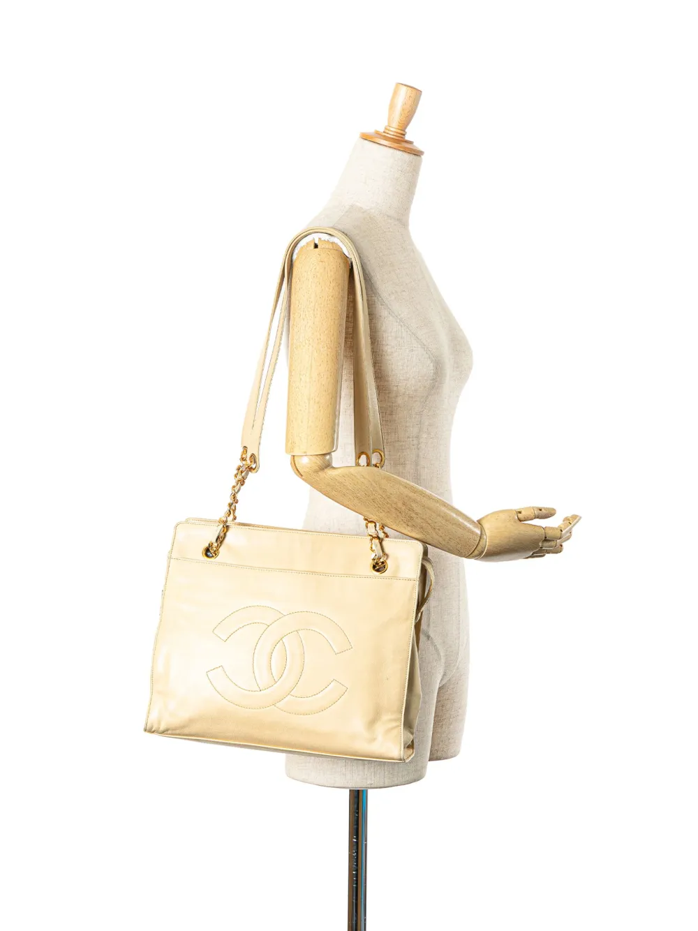 1996-1997 Cc Lambskin Chain Tote Bag