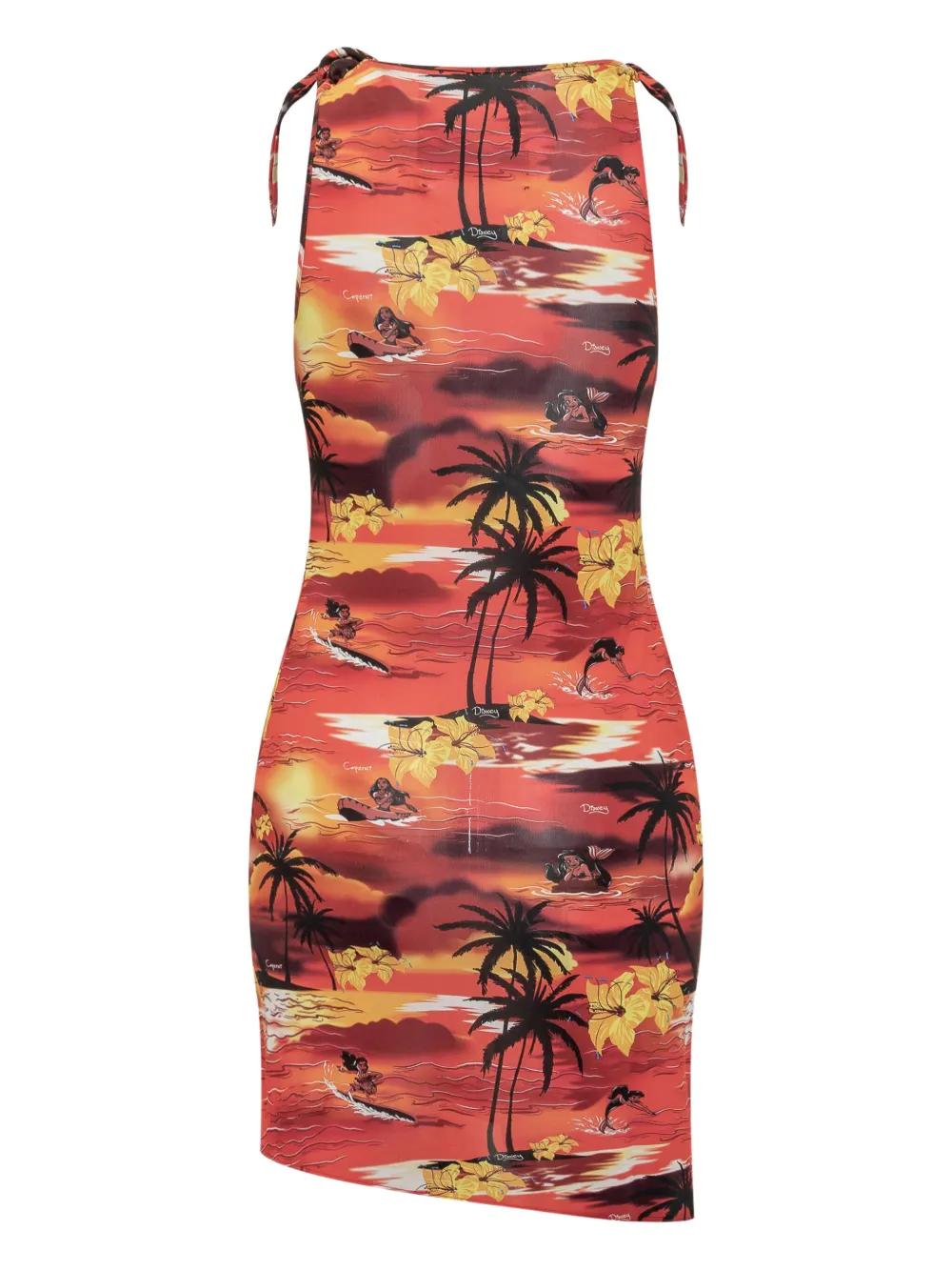 Coperni x Disney jurk met tropische print - Oranje