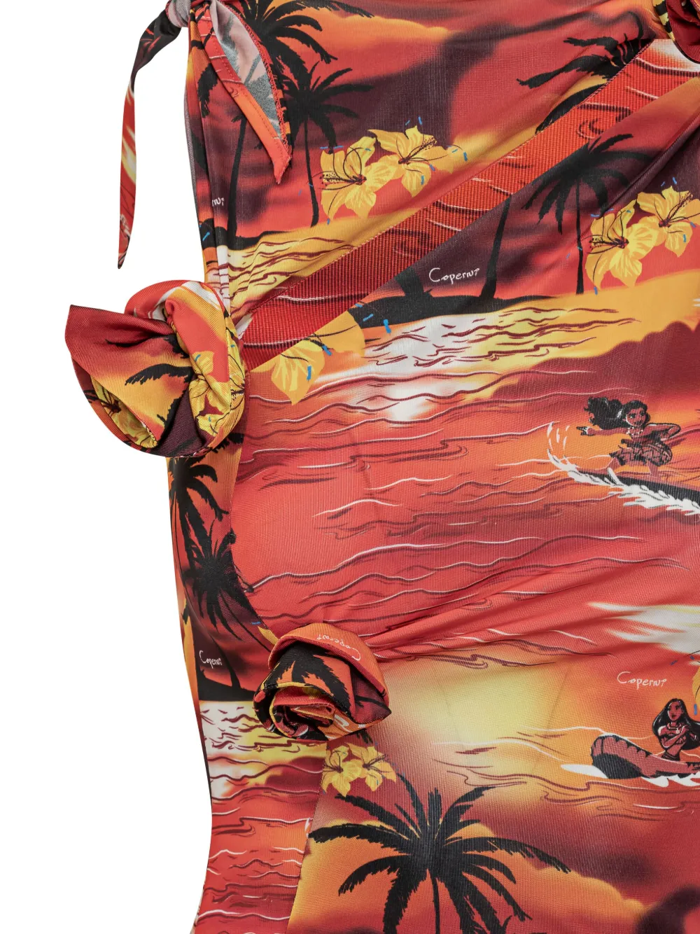 Coperni x Disney jurk met tropische print Oranje
