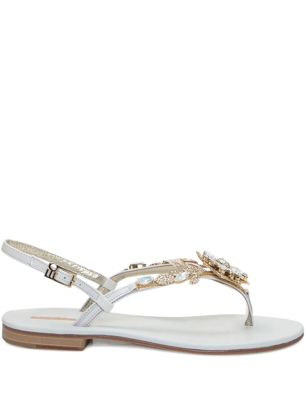 Emanuela Caruso crystal-embellished sandals Wit
