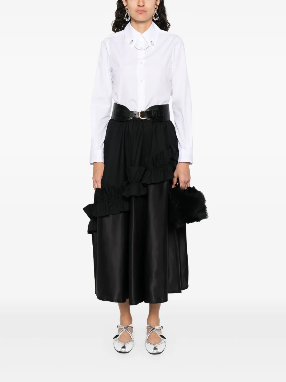 Noir Kei Ninomiya Shirt verfraaid met kralen - Wit