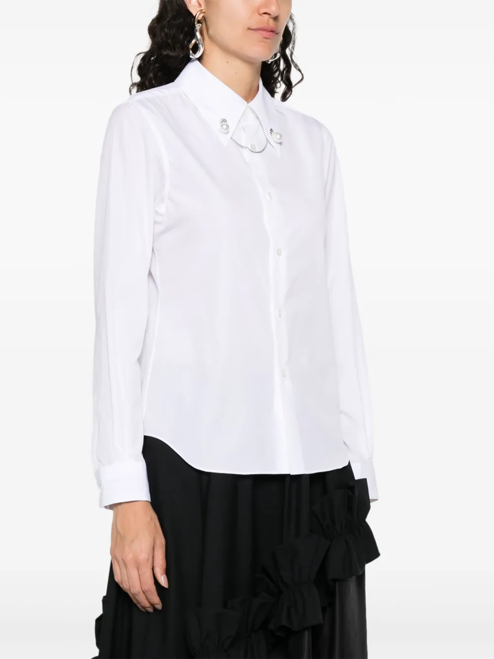Noir Kei Ninomiya Shirt verfraaid met kralen Wit