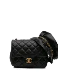 CHANEL Pre-Owned 2020 Mini Square Lambskin Romance Single Flap crossbody bag - Black
